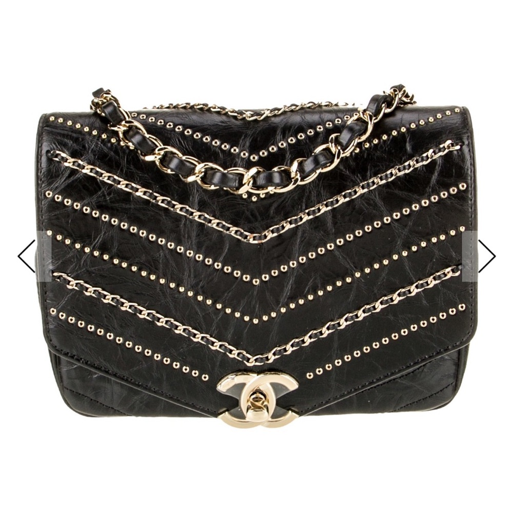 Chanel Mini Chevron Studded Flap Bag